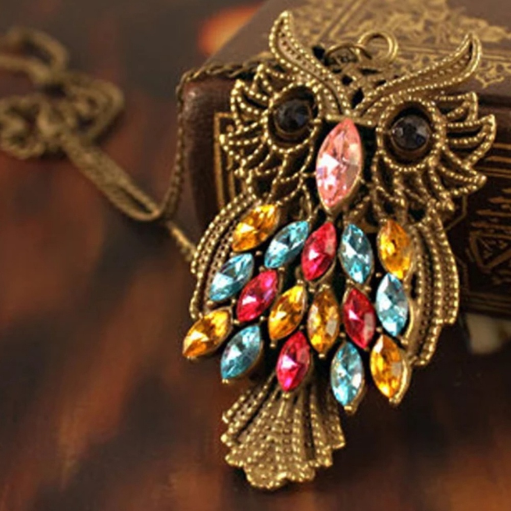 OWL FASHION NECKLACE JEWELRY - Picture 1 of 5